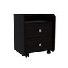 Tuhome Aura Nightstand, Metal Handle, Two Drawers, Superior Top, Black MLW6462